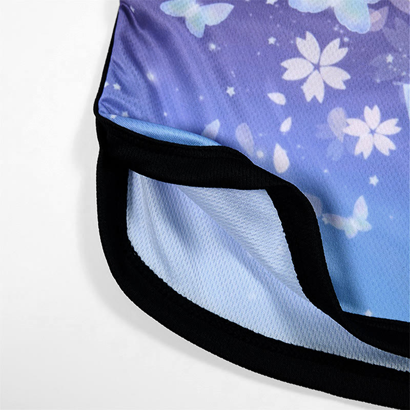 Lässige Shorts mit Farbverlauf und Schmetterlingsblumendruck - image 5