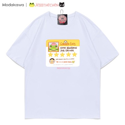 MODAKAWA X jessthechen GOOBER EATS Review Card Graphic T-shirt - White - 5XL - image 2