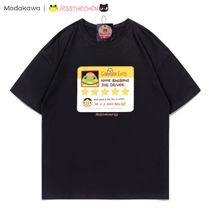 MODAKAWA X jessthechen GOOBER EATS Review Card Graphic T-shirt - Black - 5XL - image 1