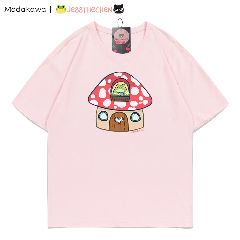 MODAKAWA X jessthechen Frosch im Pilzhaus Grafik-T-Shirt - Pink - 5XL - image 2