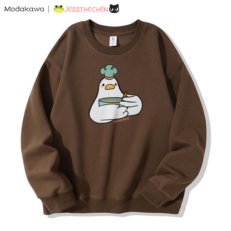 MODAKAWA X jessthechen Duck Chef Graphic Sweatshirt - Brown - 5XL - image 2