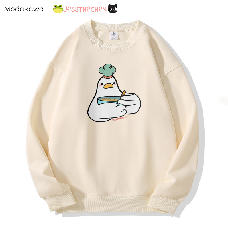 MODAKAWA X jessthechen Duck Chef Graphic Sweatshirt - Apricot - 5XL - image 1