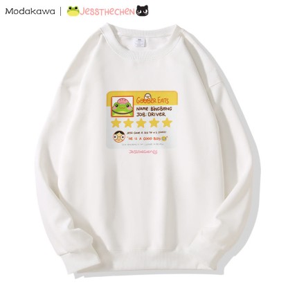 MODAKAWA X jessthechen GOOBER EATS Review Card Graphic Sweatshirt - White - 5XL - image 1