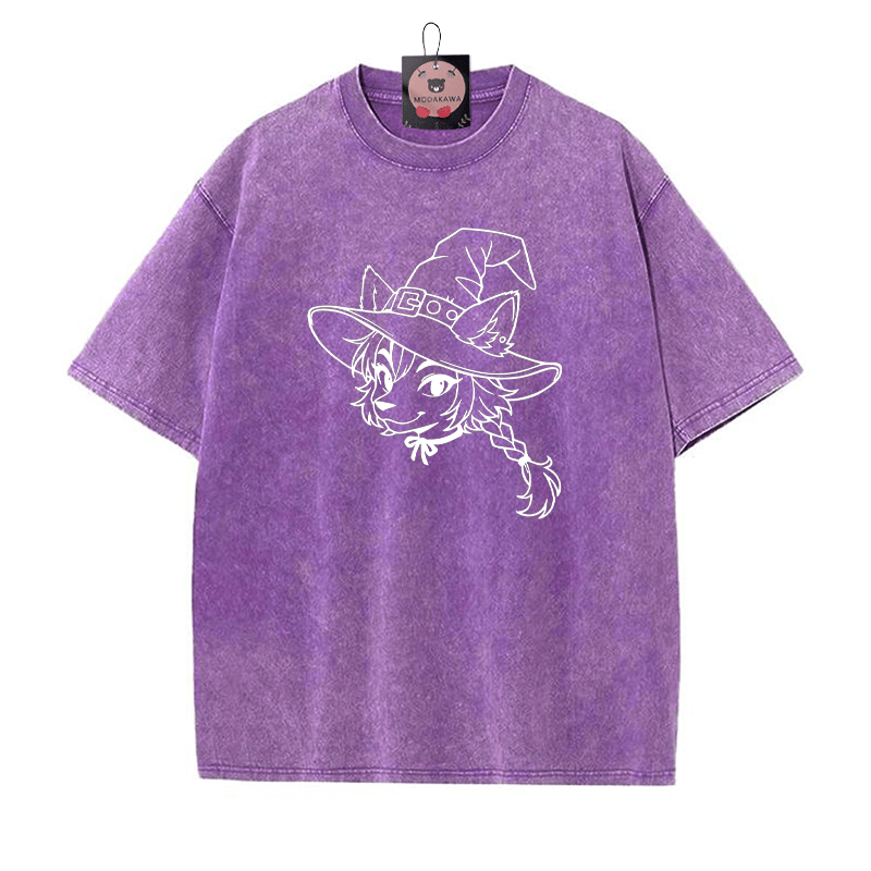 Unisex-T-Shirt mit Fuchsmotiv im Vintage-Look - Purple - 5XL - image 1