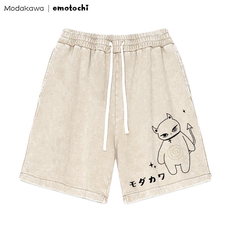 MODAKAWA X emotochi – Shorts mit „Demon Kitty“-Grafik im Vintage-Look - Aprikose - 3XL - image 2