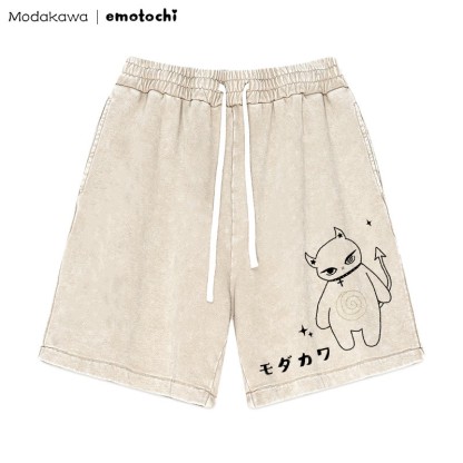 MODAKAWA X emotochi – Shorts mit „Demon Kitty“-Grafik im Vintage-Look - Aprikose - 3XL - image 2