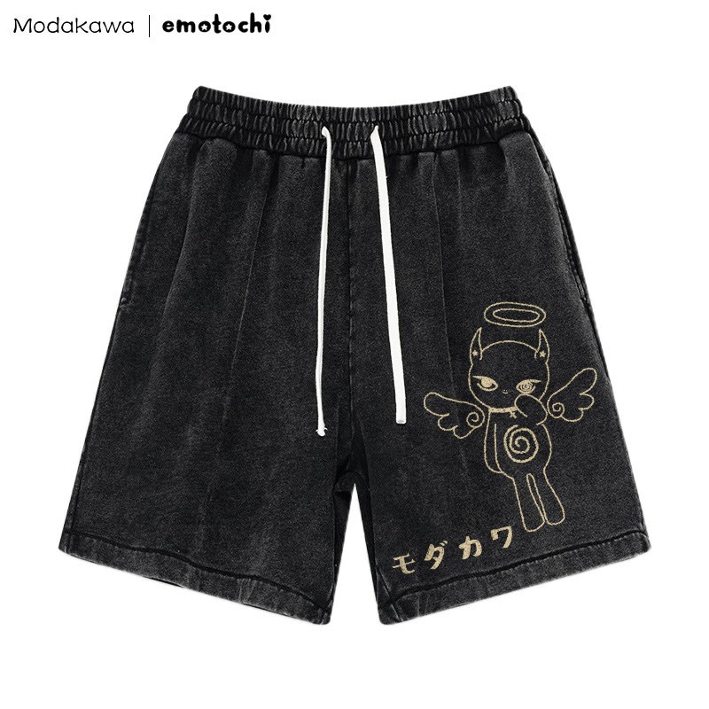 Angel Kitty – Shorts mit Vintage-Waschung und Grafik - Schwarz - 3XL - image 2