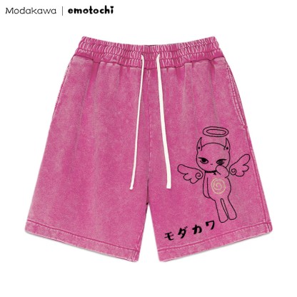 Angel Kitty – Shorts mit Vintage-Waschung und Grafik - Rosenrot - 3XL - image 1