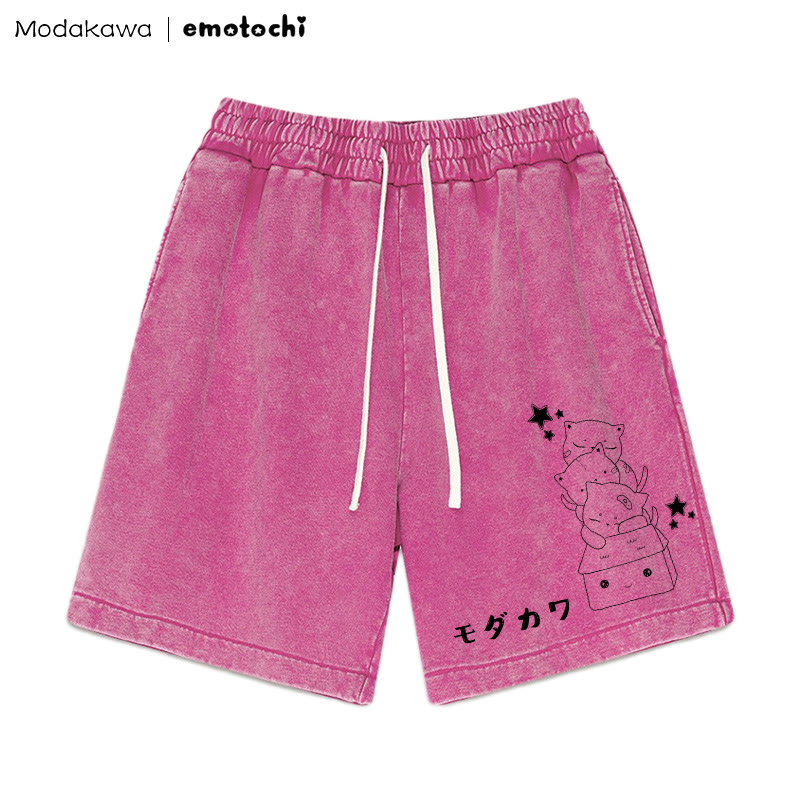 Stacked – Shorts mit „Sleeping Kitty“-Grafik im Vintage-Look - Rosenrot - 3XL - image 2