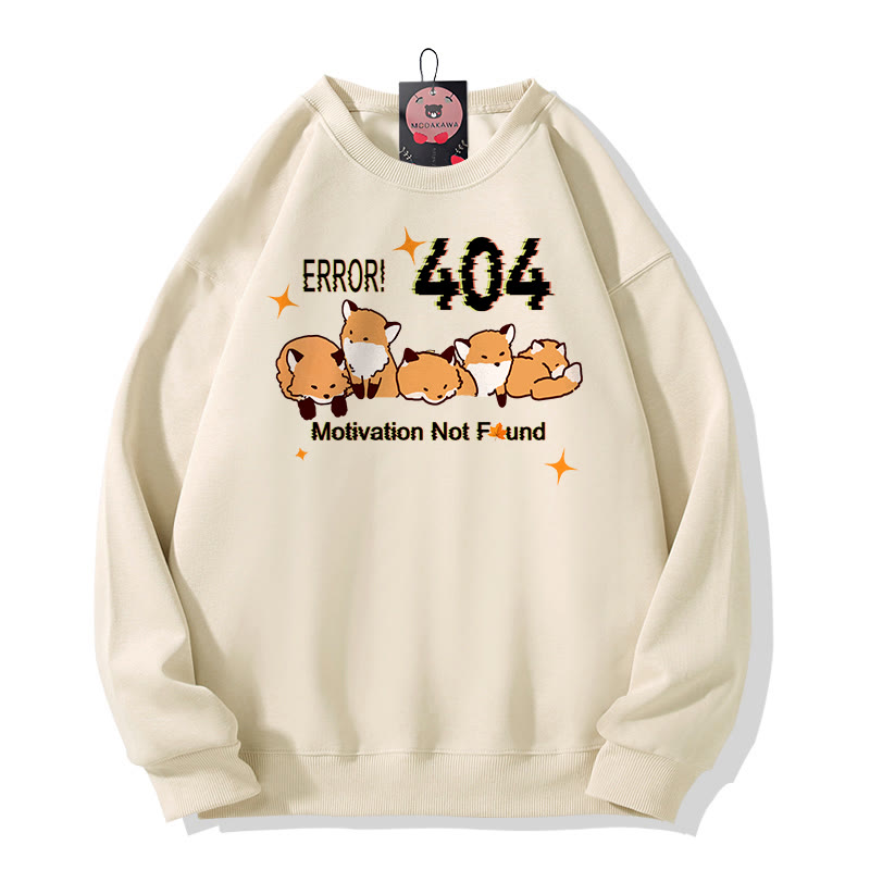 ERROR 404: MOTIVATION NICHT GEFUNDEN: Sweatshirt mit Fuchsprint und Rundhalsausschnitt - Apricot - 5XL - image 1