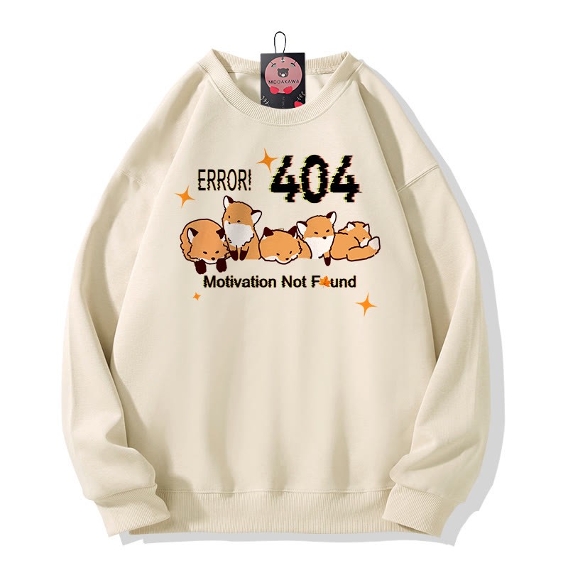 ERROR 404: MOTIVATION NICHT GEFUNDEN: Sweatshirt mit Fuchsprint und Rundhalsausschnitt - Apricot - 5XL - image 1