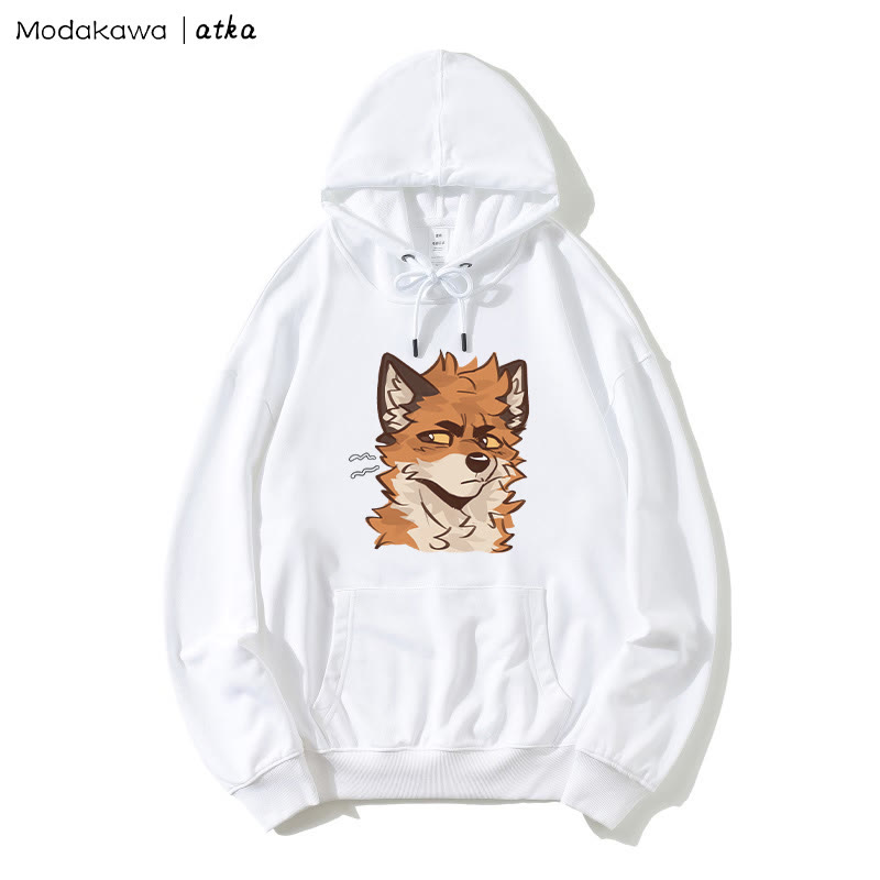 Kapuzenpullover mit frechem Fuchsgesicht-Grafik - White - 5XL - image 1