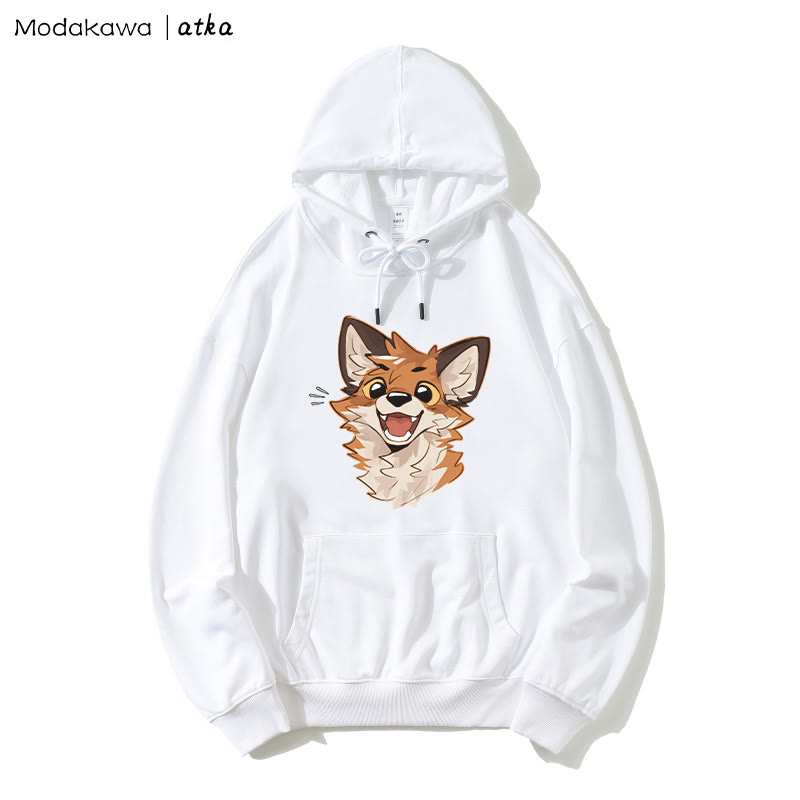 Hoodie mit fröhlicher Fuchs-Grafik - White - 5XL - image 2