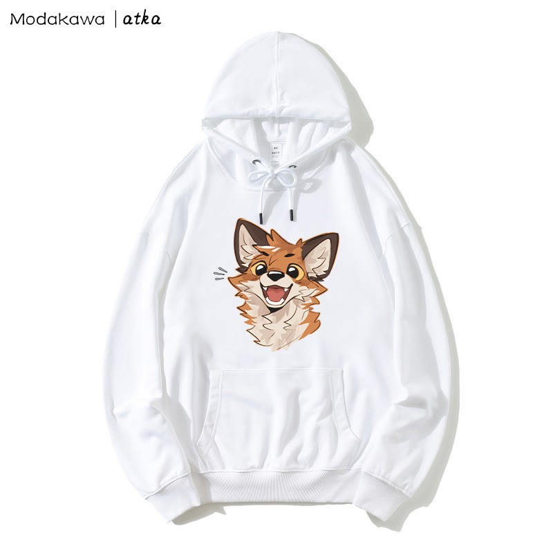 Hoodie mit fröhlicher Fuchs-Grafik - White - 5XL - image 2