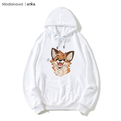 Hoodie mit fröhlicher Fuchs-Grafik - White - 5XL - image 2