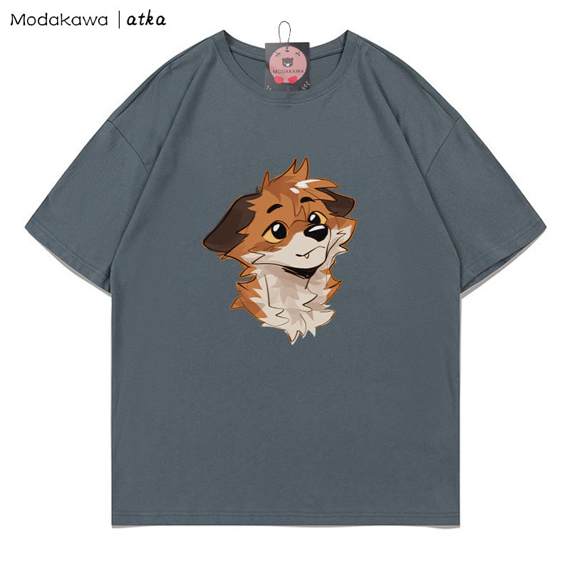 MODAKAWA X atka Anticipating Fox Grafik-T-Shirt - Grey - 5XL - image 2