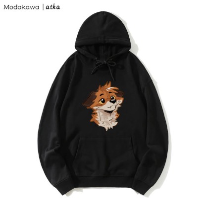 Kapuzenpullover mit Fuchs-Grafik - Black - 5XL - image 1