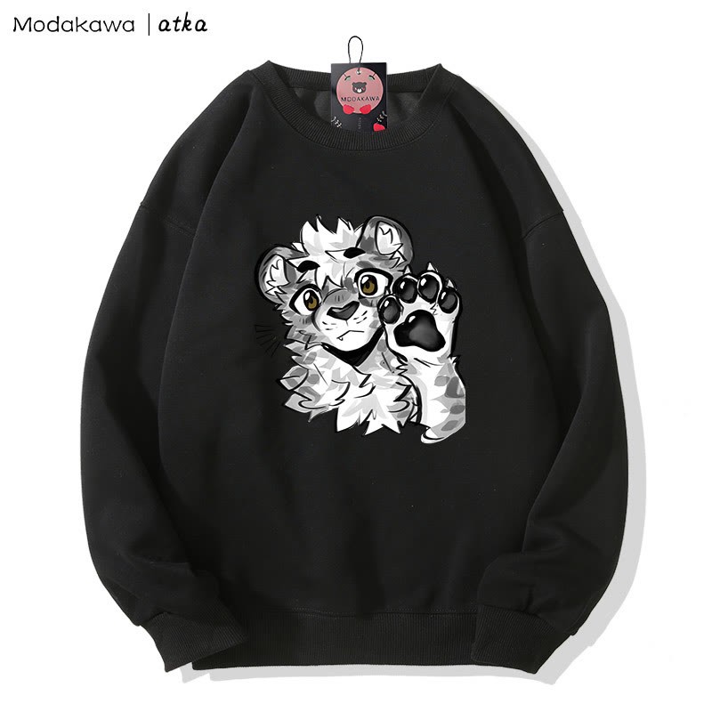 MODAKAWA X atka Tiger Paw Wave Graphic Rundhals-Sweatshirt - Black - 5XL - image 2