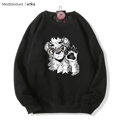 MODAKAWA X atka Tiger Paw Wave Graphic Rundhals-Sweatshirt - Black - 5XL - image 2