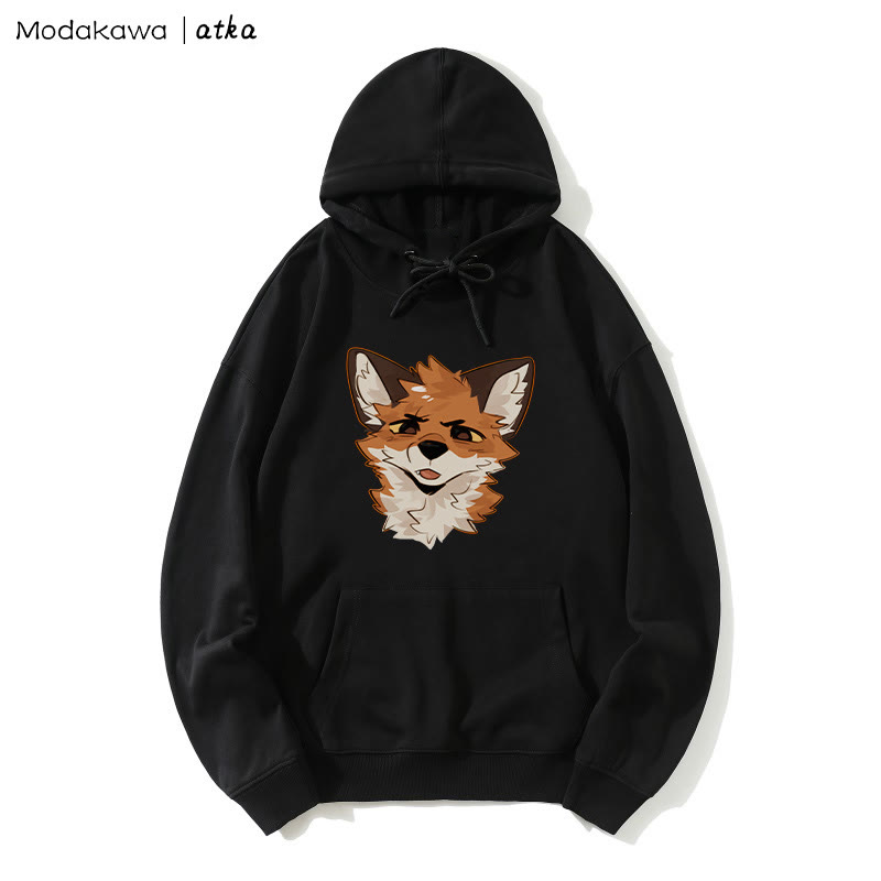 Kapuzenpullover mit Squinty Fox-Grafik - Black - 5XL - image 2