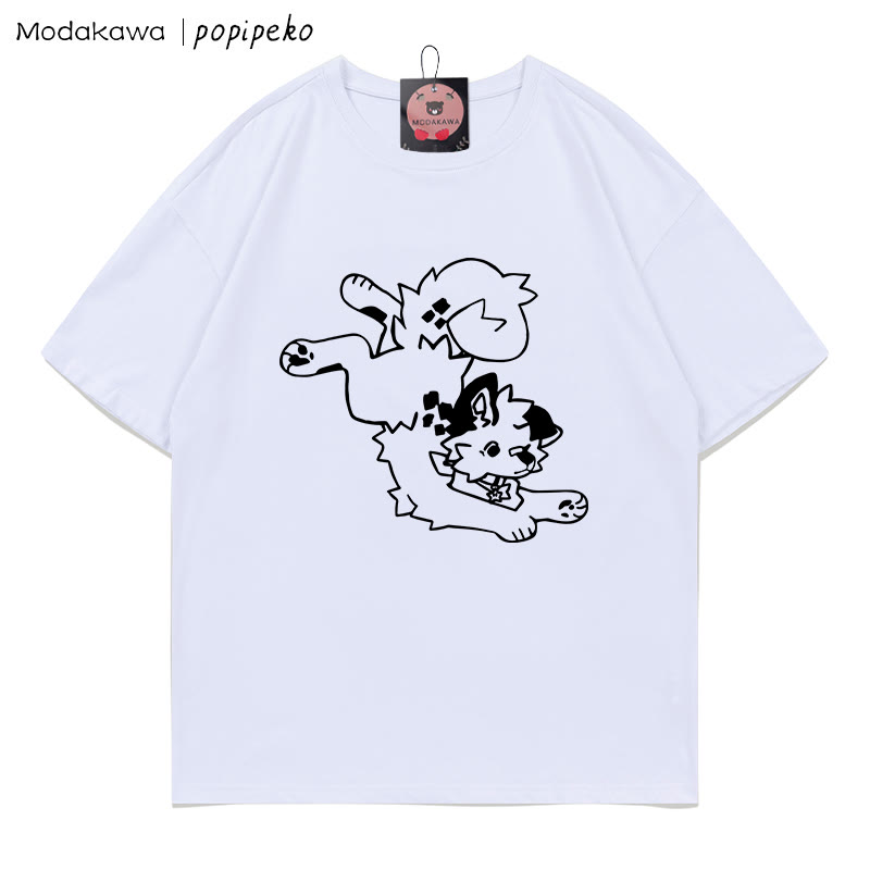 MODAKAWA X popipeko Welpenprint T-Shirt - White - 5XL - image 2
