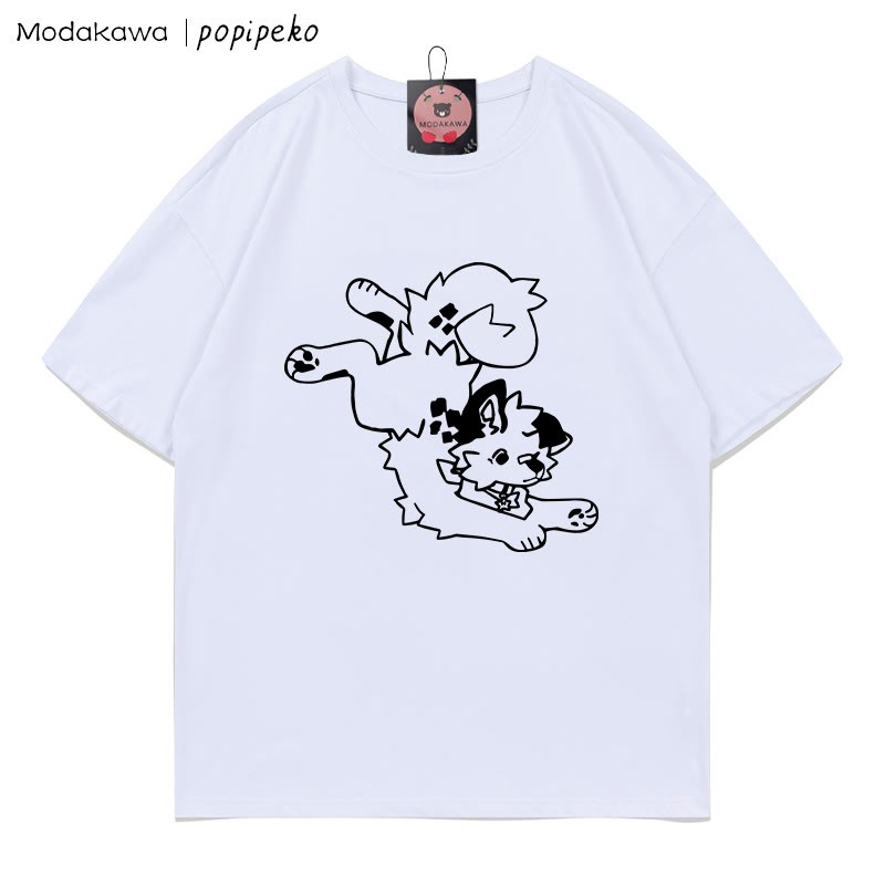 MODAKAWA X popipeko Welpenprint T-Shirt - White - 5XL - image 2