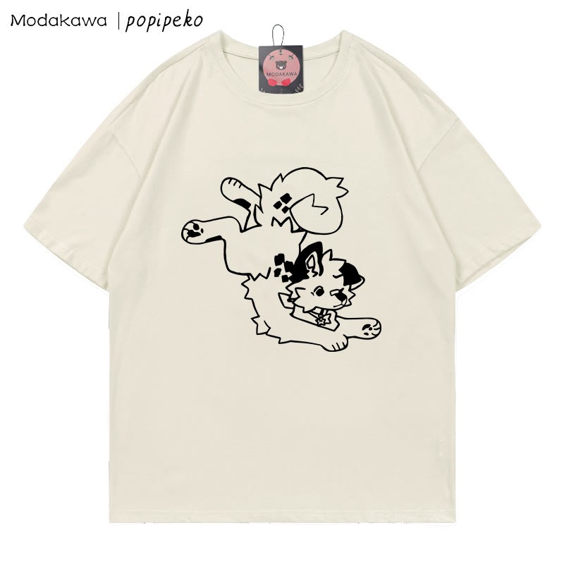 MODAKAWA X popipeko Welpenprint T-Shirt - Beige - 5XL - image 1