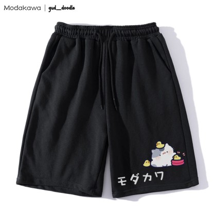 Shorts mit Kordelzug und Kitty Chick-Grafik - Schwarz - 5XL - image 2