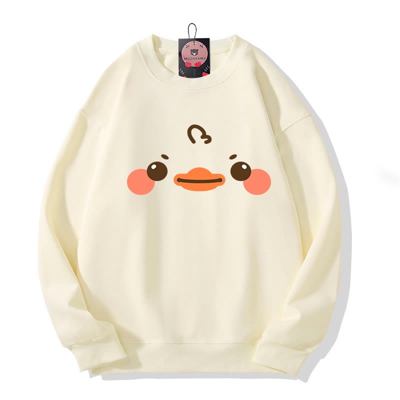 Sweatshirt mit Entenprint und Rundhalsausschnitt - Beige - 5XL - image 2