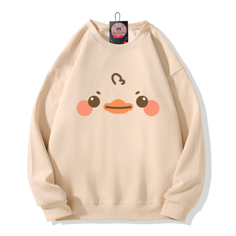 Sweatshirt mit Entenprint und Rundhalsausschnitt - Apricot - 5XL - image 1