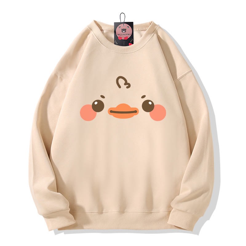 Sweatshirt mit Entenprint und Rundhalsausschnitt - Apricot - 5XL - image 1