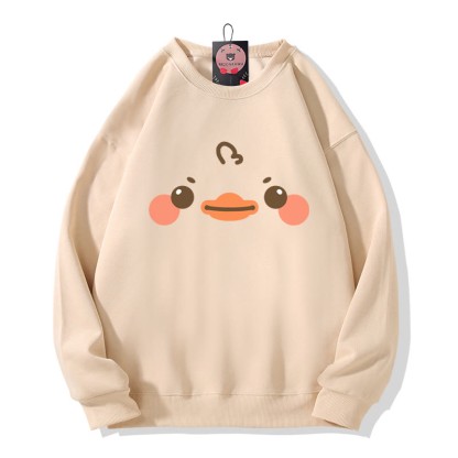 Sweatshirt mit Entenprint und Rundhalsausschnitt - Apricot - 5XL - image 1