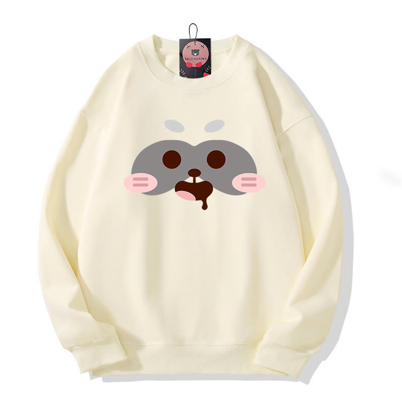 Sweatshirt mit Rundhalsausschnitt und Rotpanda-Print - Beige - 5XL - image 2