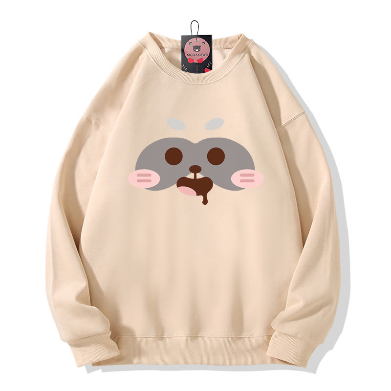 Sweatshirt mit Rundhalsausschnitt und Rotpanda-Print - Apricot - 5XL - image 1