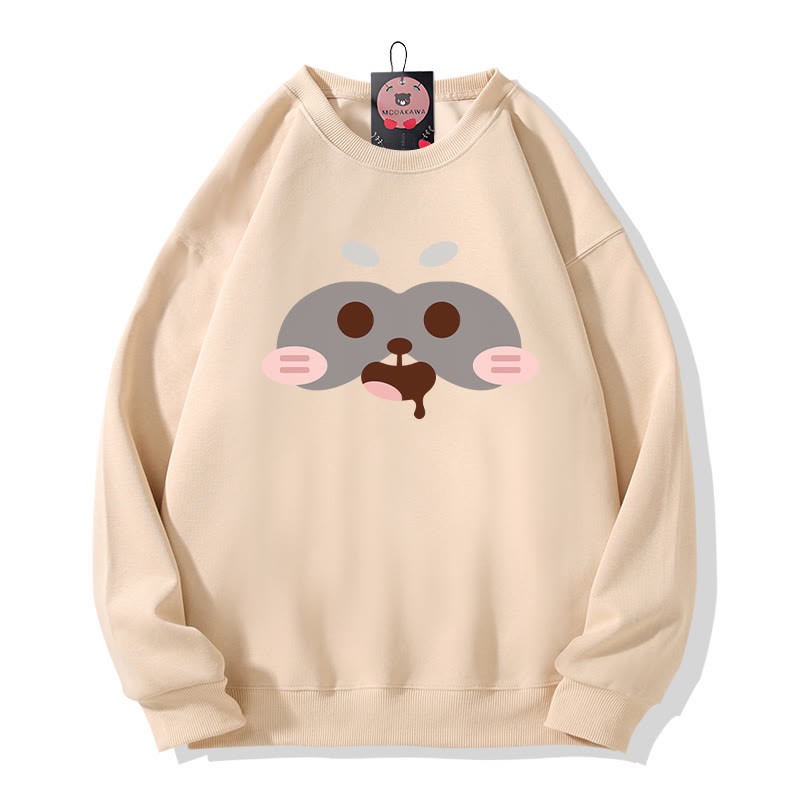 Sweatshirt mit Rundhalsausschnitt und Rotpanda-Print - Apricot - 5XL - image 1