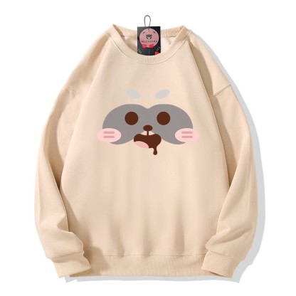 Sweatshirt mit Rundhalsausschnitt und Rotpanda-Print - Apricot - 5XL - image 1
