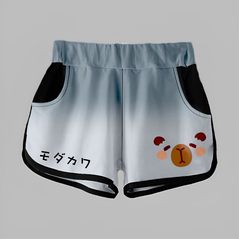MODAKAWA Shorts mit Farbverlauf und Capybara-Grafik - Grey - 5XL - image 2