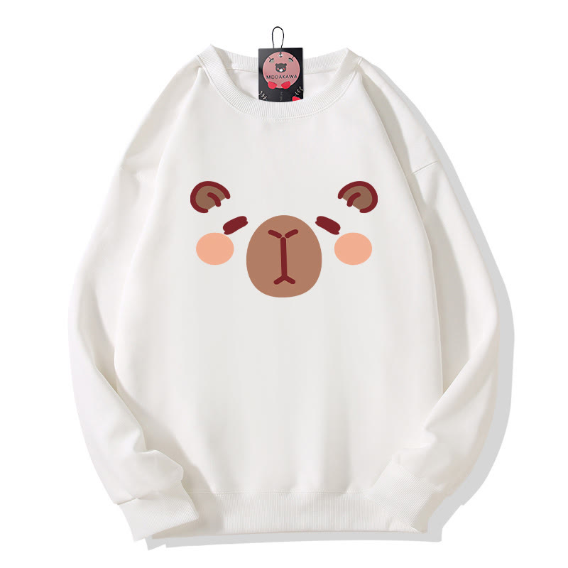 Sweatshirt mit Capybara-Print und Rundhalsausschnitt - White - 5XL - image 2