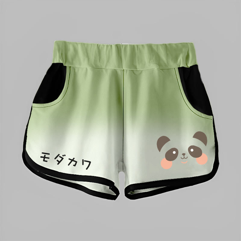 MODAKAWA Shorts mit Farbverlauf-Bärenmotiv - Green - 5XL - image 1