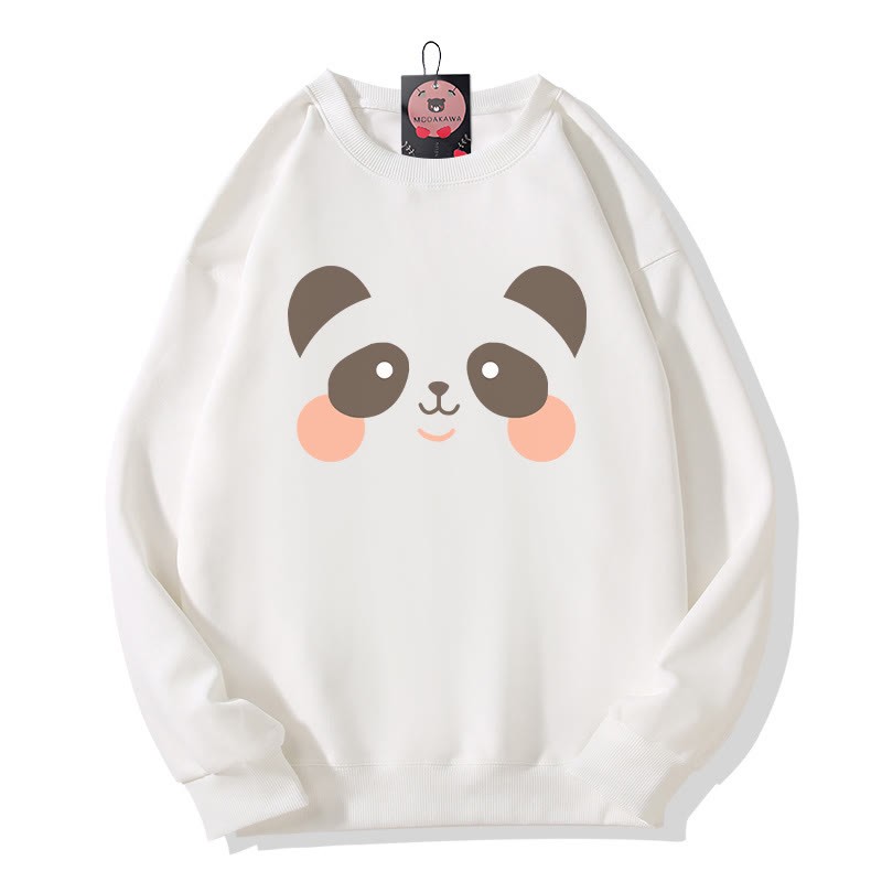 Sweatshirt mit Bärenmuster und Rundhalsausschnitt - White - 5XL - image 1