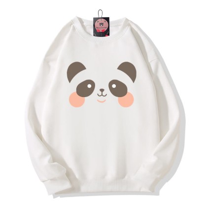 Sweatshirt mit Bärenmuster und Rundhalsausschnitt - White - 5XL - image 1