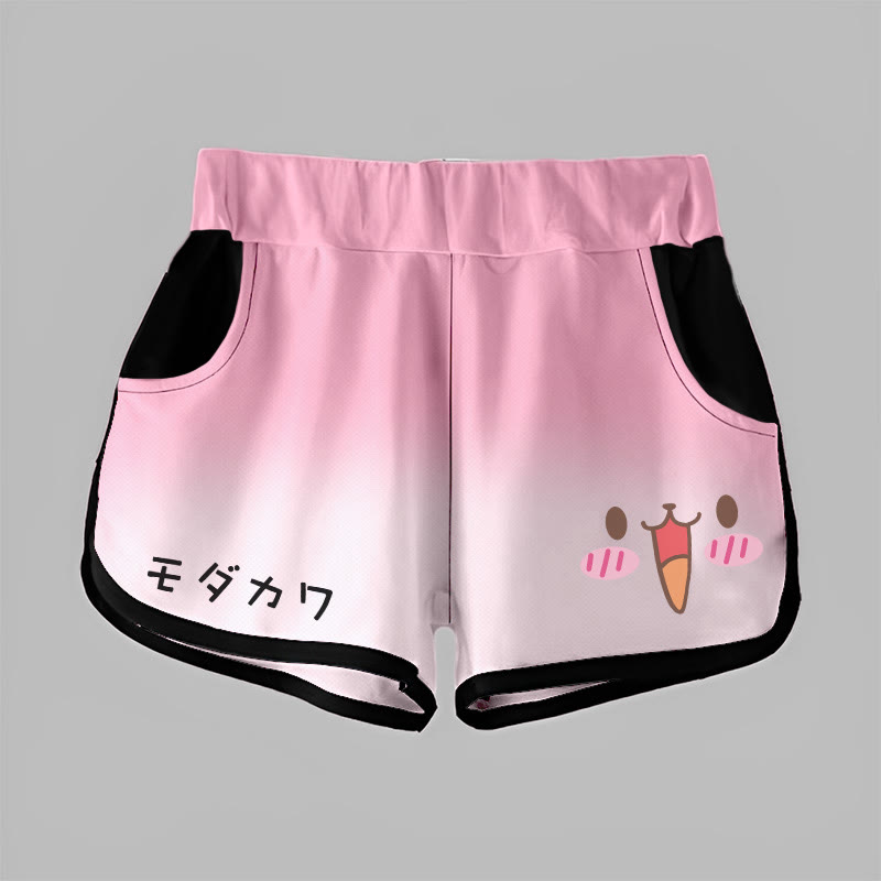 MODAKAWA Shorts mit Farbverlauf und fröhlichem Hasenmotiv - Pink - 5XL - image 2