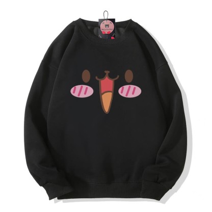 Sweatshirt mit Hasenprint und Rundhalsausschnitt - Black - 5XL - image 2