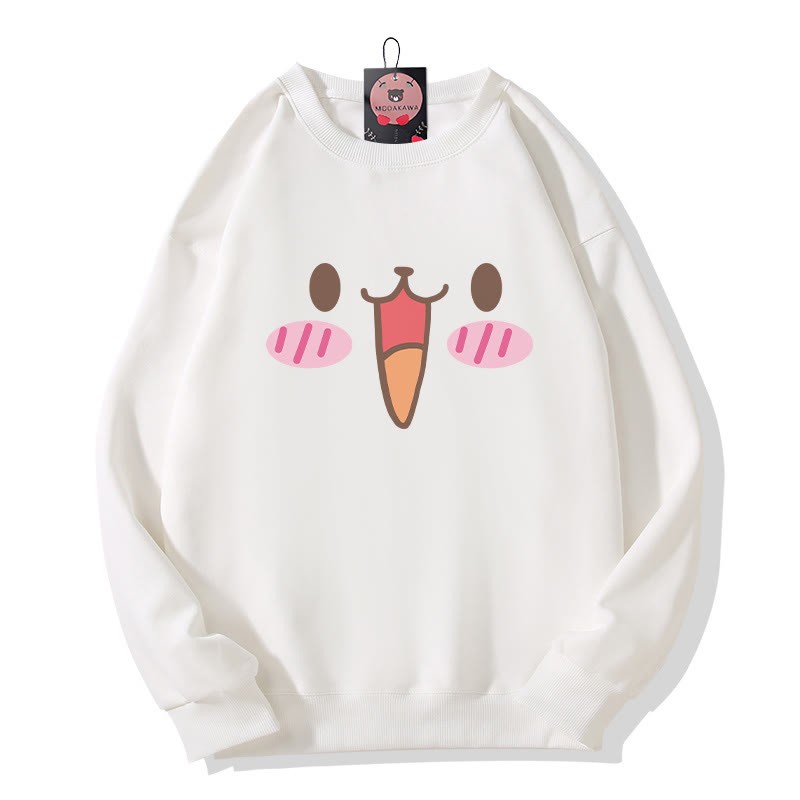 Sweatshirt mit Hasenprint und Rundhalsausschnitt - White - 5XL - image 1