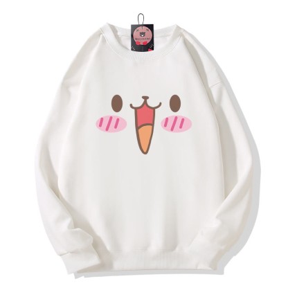 Sweatshirt mit Hasenprint und Rundhalsausschnitt - White - 5XL - image 1