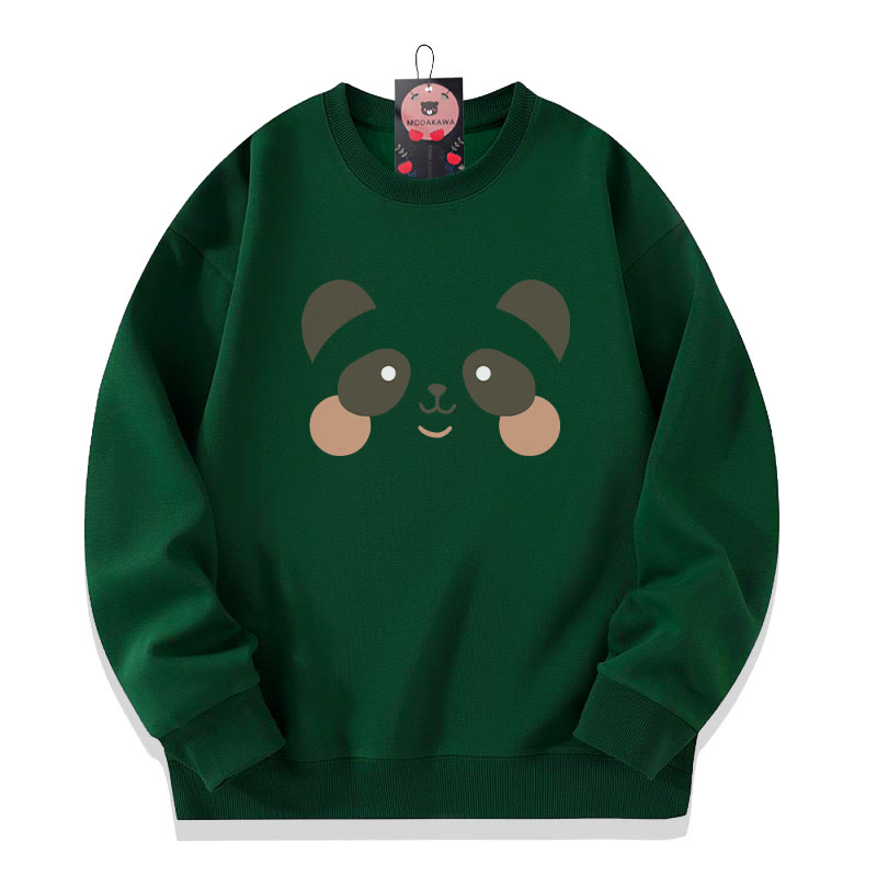 Sweatshirt mit Bärenmuster und Rundhalsausschnitt - Olive Green - 5XL - image 6