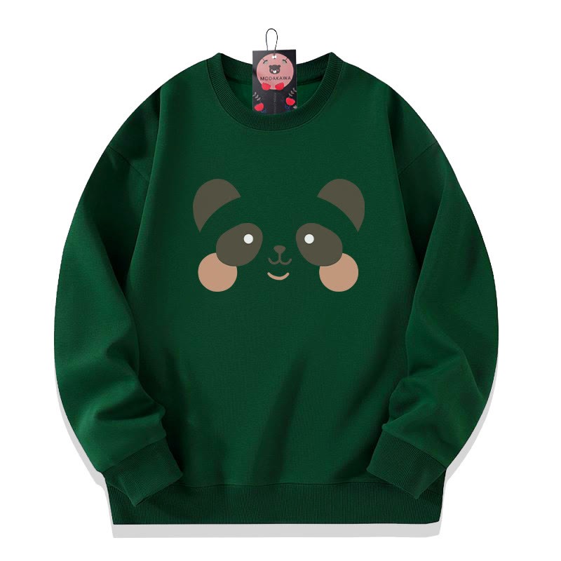 Sweatshirt mit Bärenmuster und Rundhalsausschnitt - Olive Green - 5XL - image 6