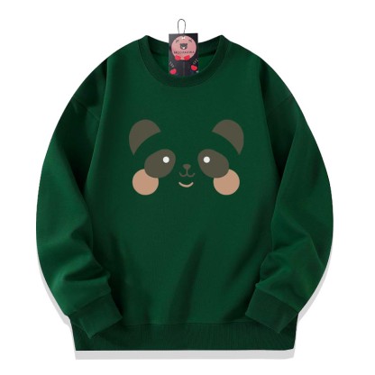 Sweatshirt mit Bärenmuster und Rundhalsausschnitt - Olive Green - 5XL - image 6