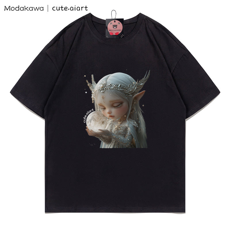 Fairy Girl Grafik-T-Shirt - Black - 5XL - image 2