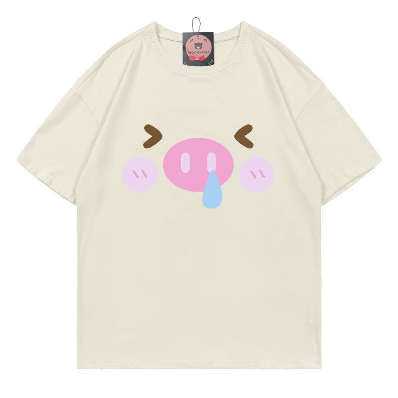 T-Shirt mit Schweineprint - Beige - 5XL - image 2